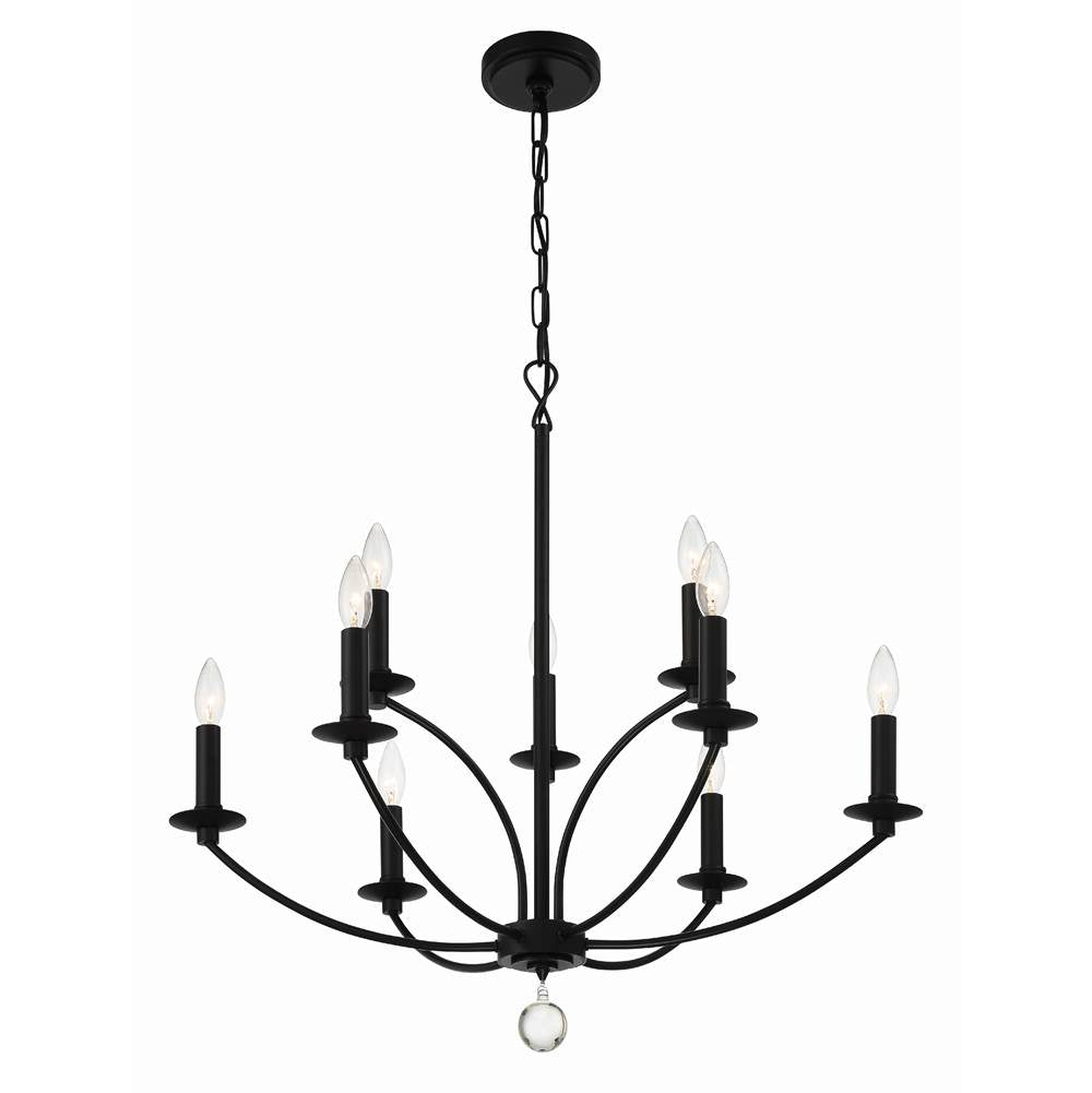 Crystorama Mila 9 Light Black Chandelier