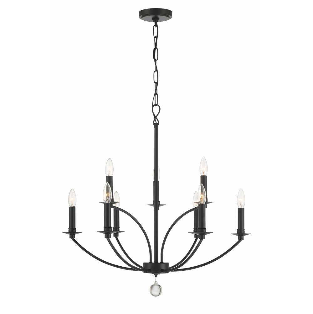 Crystorama MIL-8009-BK Black Mila 9 Light Black Chandelier Image 7