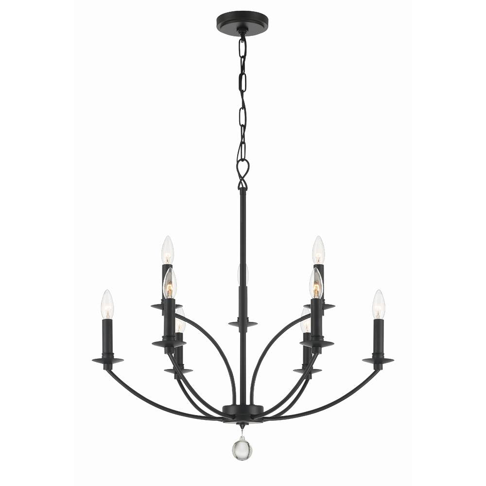 Crystorama MIL-8009-BK Black Mila 9 Light Black Chandelier Image 5