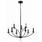 Crystorama MIL-8009-BK Black Mila 9 Light Black Chandelier Image 4
