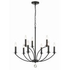 Crystorama MIL-8009-BK Black Mila 9 Light Black Chandelier Image 3