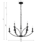 Crystorama MIL-8009-BK Black Mila 9 Light Black Chandelier Image 2