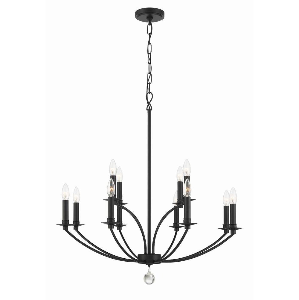 Crystorama Mila 12 Light Black Chandelier