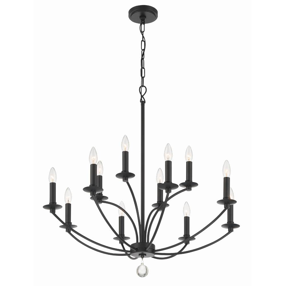 Crystorama MIL-8012-BK Black Mila 12 Light Black Chandelier Image 9