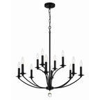 Crystorama MIL-8012-BK Black Mila 12 Light Black Chandelier Image 8