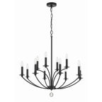 Crystorama MIL-8012-BK Black Mila 12 Light Black Chandelier Image 5