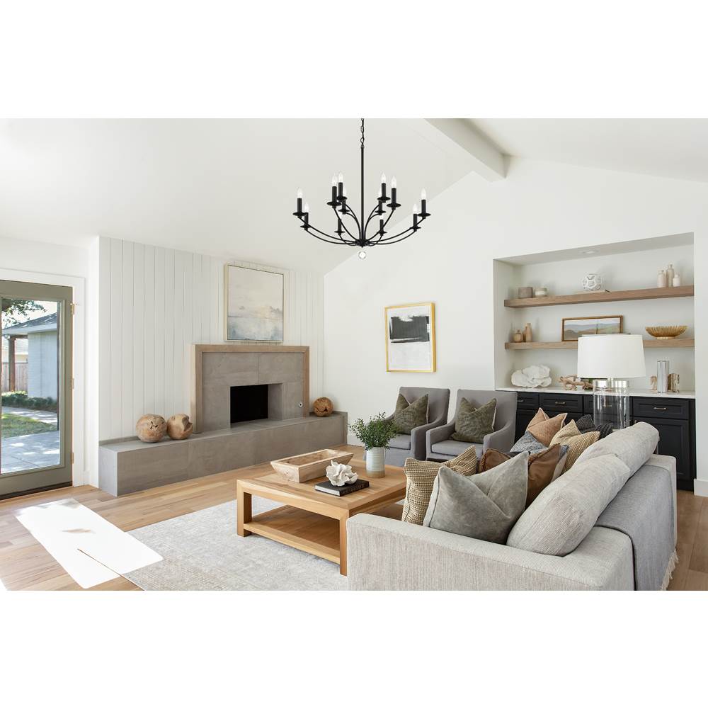Crystorama MIL-8012-BK Black Mila 12 Light Black Chandelier Image 4