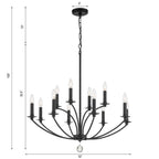 Crystorama MIL-8012-BK Black Mila 12 Light Black Chandelier Image 2