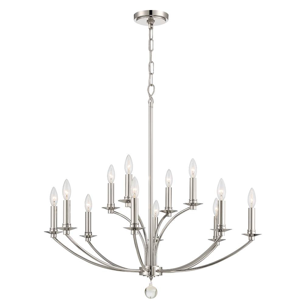 Crystorama Mila 12 Light Black Chandelier