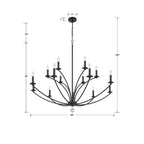 Crystorama MIL-8015-BK Black Mila 15 Light Black Chandelier Image 2