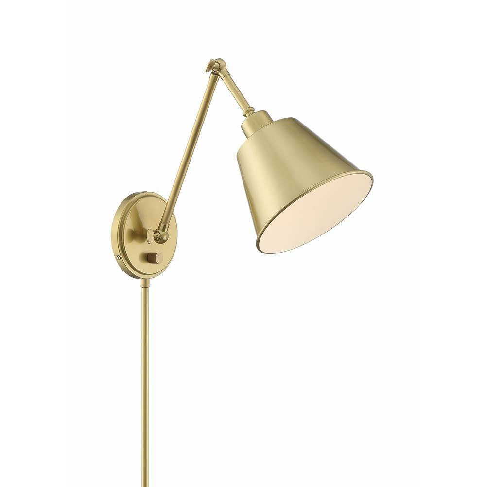 Crystorama MIT-A8020-AG Aged Brass Mitchell 1 Light Aged Brass Wall Mount Image 1
