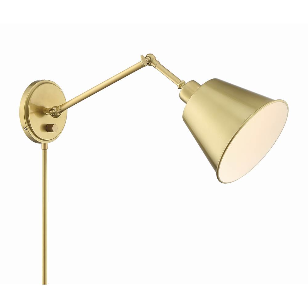 Crystorama Mitchell 1 Light Aged Brass Wall Mount