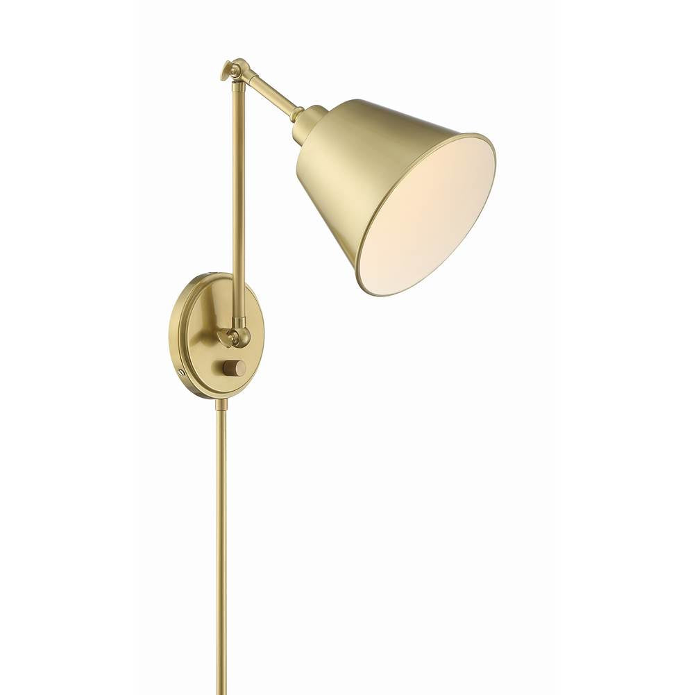 Crystorama MIT-A8020-AG Aged Brass Mitchell 1 Light Aged Brass Wall Mount Image 3