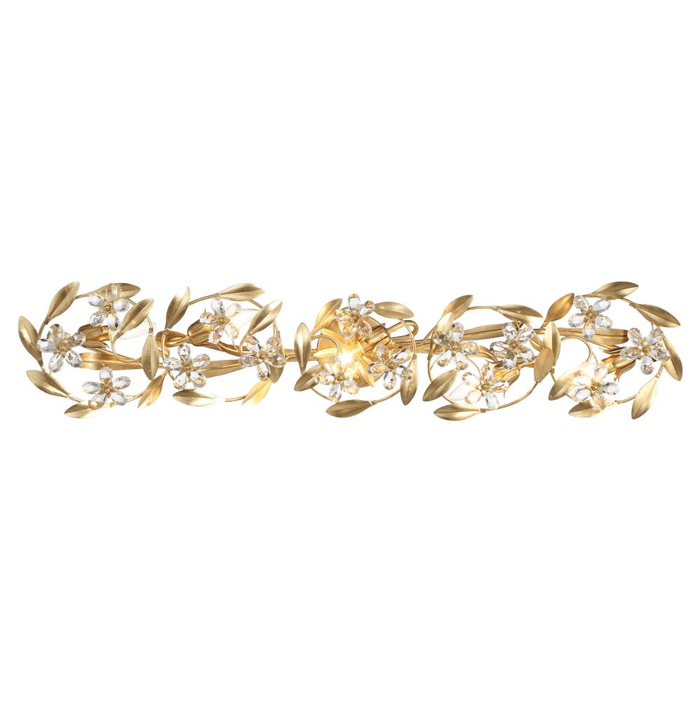 Crystorama MSL-305-GA Antique Gold Marselle 5 Light Antique Gold Sconce Image 1