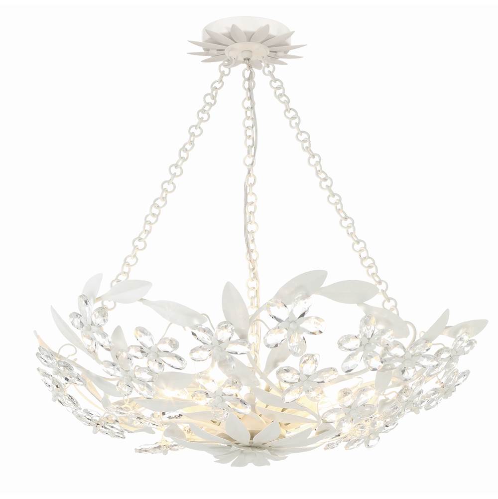 Crystorama Marselle 6 Light Antique Gold Semi Flush Mount