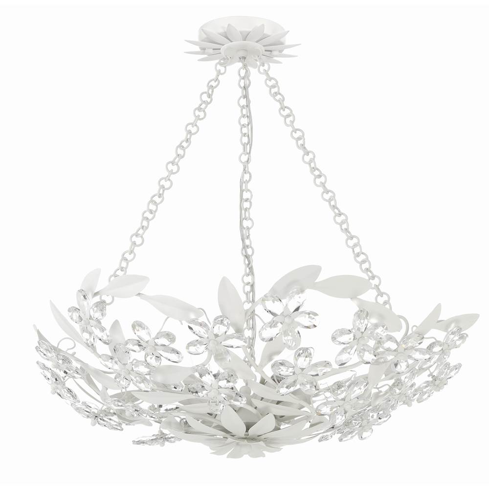 Crystorama MSL-306-MT_CEILING Matte White Marselle 6 Light Matte White Semi Flush Mount Image 3