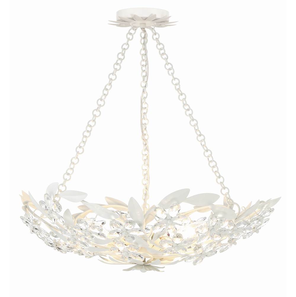 Crystorama MSL-306-MT_CEILING Matte White Marselle 6 Light Matte White Semi Flush Mount Image 2