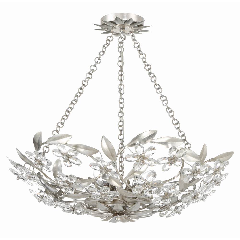 Crystorama MSL-306-SA_CEILING Antique Silver Marselle 6 Light Antique Silver Semi Flush Mount Image 3