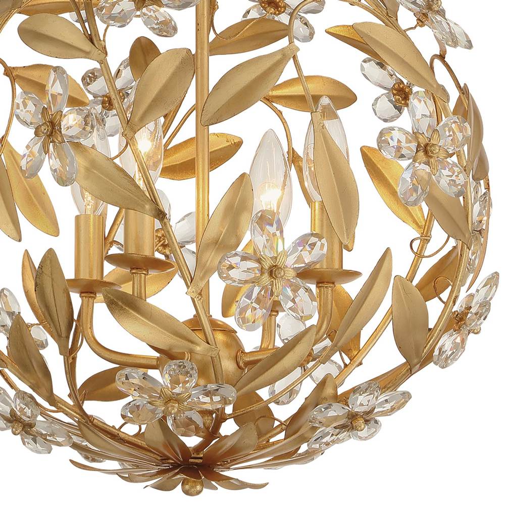 Crystorama MSL-314-GA Antique Gold Marselle 4 Light Antique Gold Mini Pendant Image 3