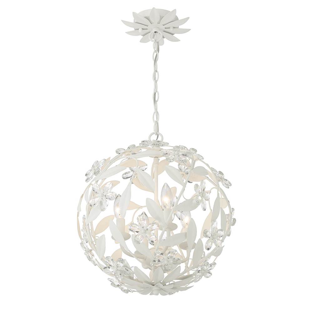 Crystorama MSL-314-MT Matte White Marselle 4 Light Matte White Mini Pendant Image 4