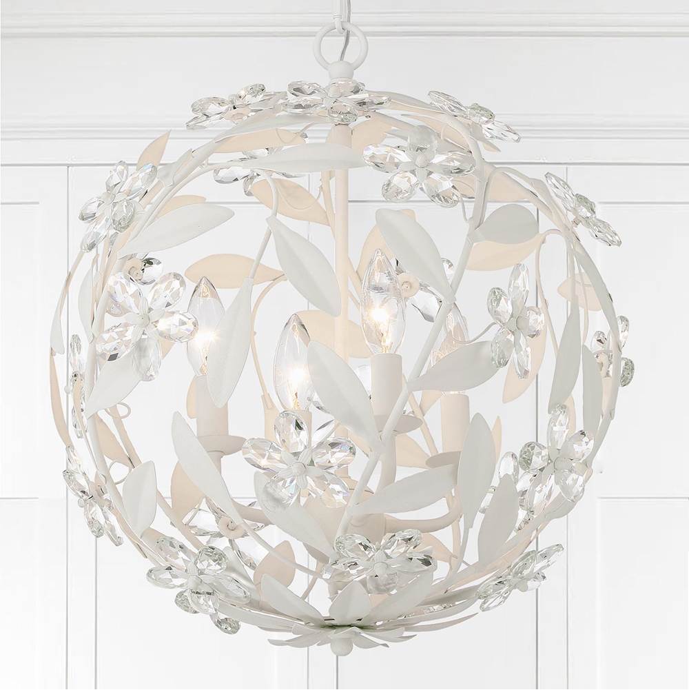 Crystorama MSL-314-MT Matte White Marselle 4 Light Matte White Mini Pendant Image 2