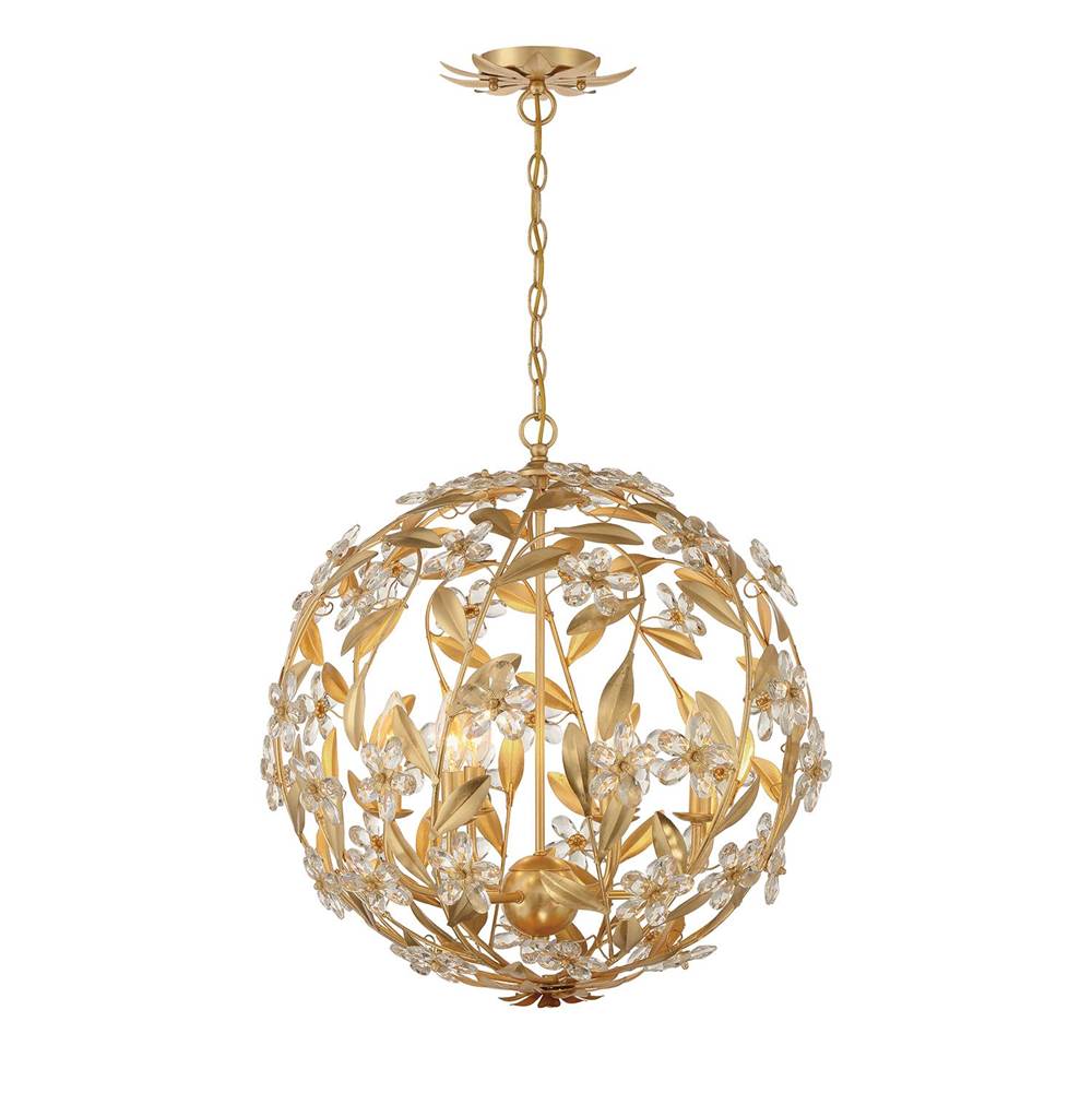 Crystorama MSL-316-GA Antique Gold Marselle 6 Light Antique Gold Pendant Image 5