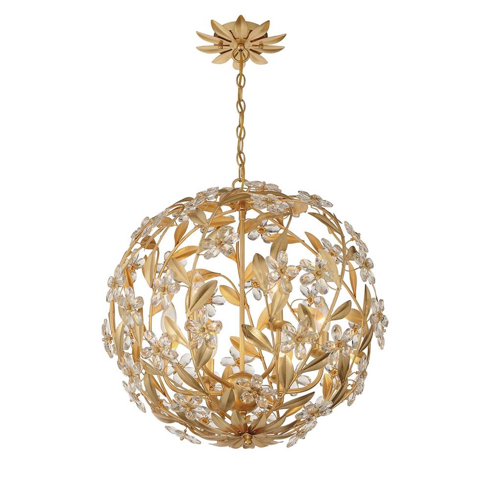 Crystorama MSL-316-GA Antique Gold Marselle 6 Light Antique Gold Pendant Image 4