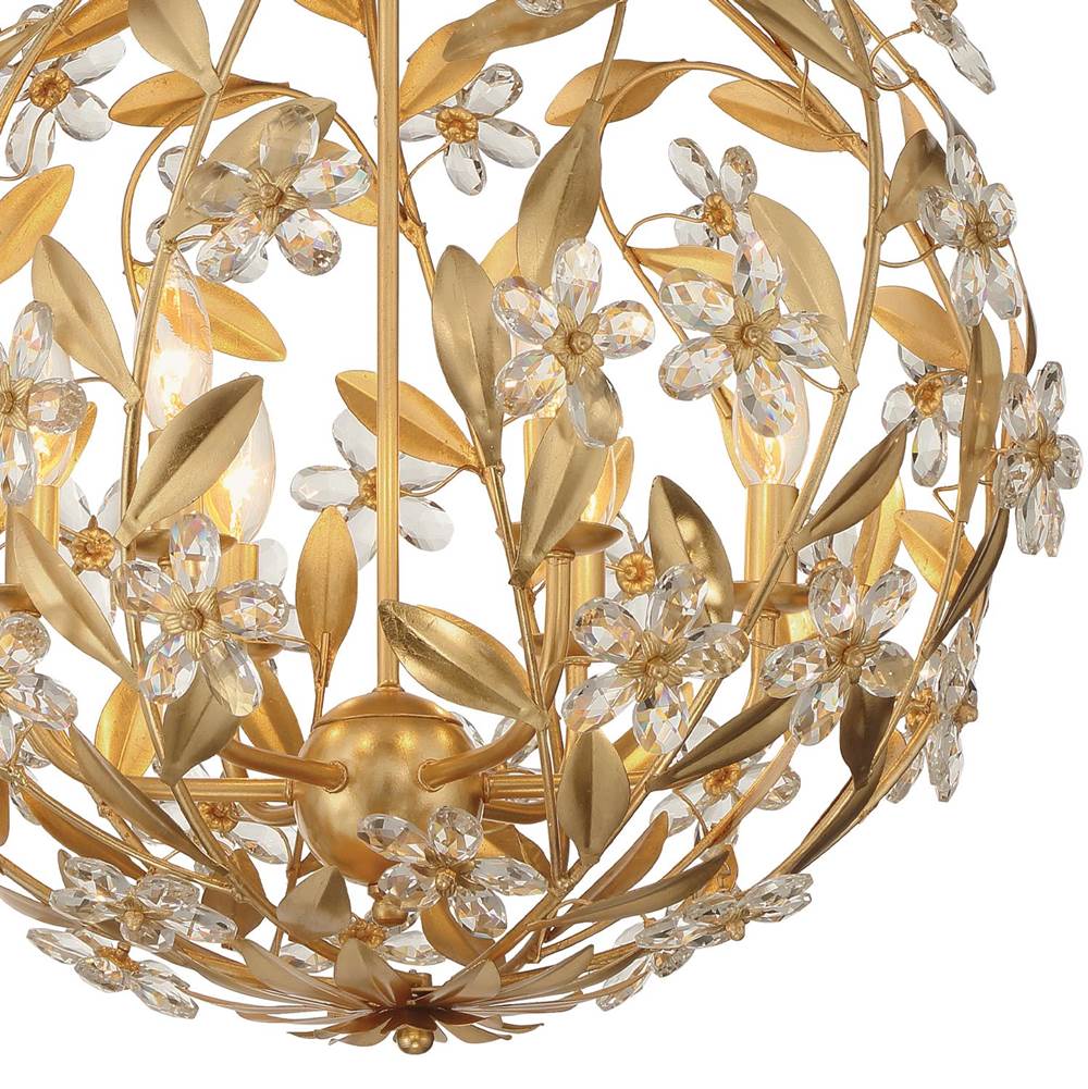 Crystorama MSL-316-GA Antique Gold Marselle 6 Light Antique Gold Pendant Image 3