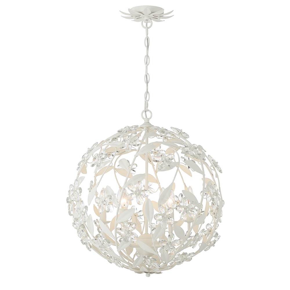 Crystorama MSL-316-MT Matte White Marselle 6 Light Matte White Pendant Image 5