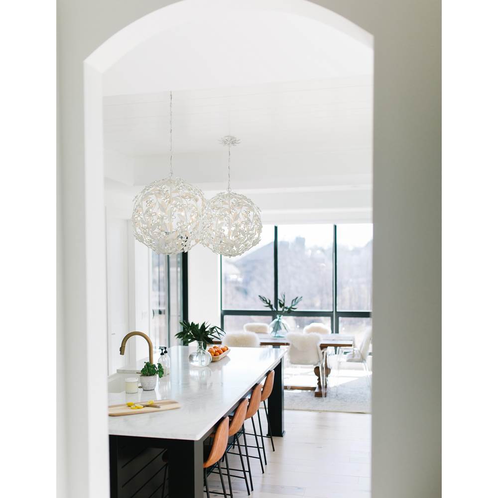 Crystorama MSL-316-MT Matte White Marselle 6 Light Matte White Pendant Image 2