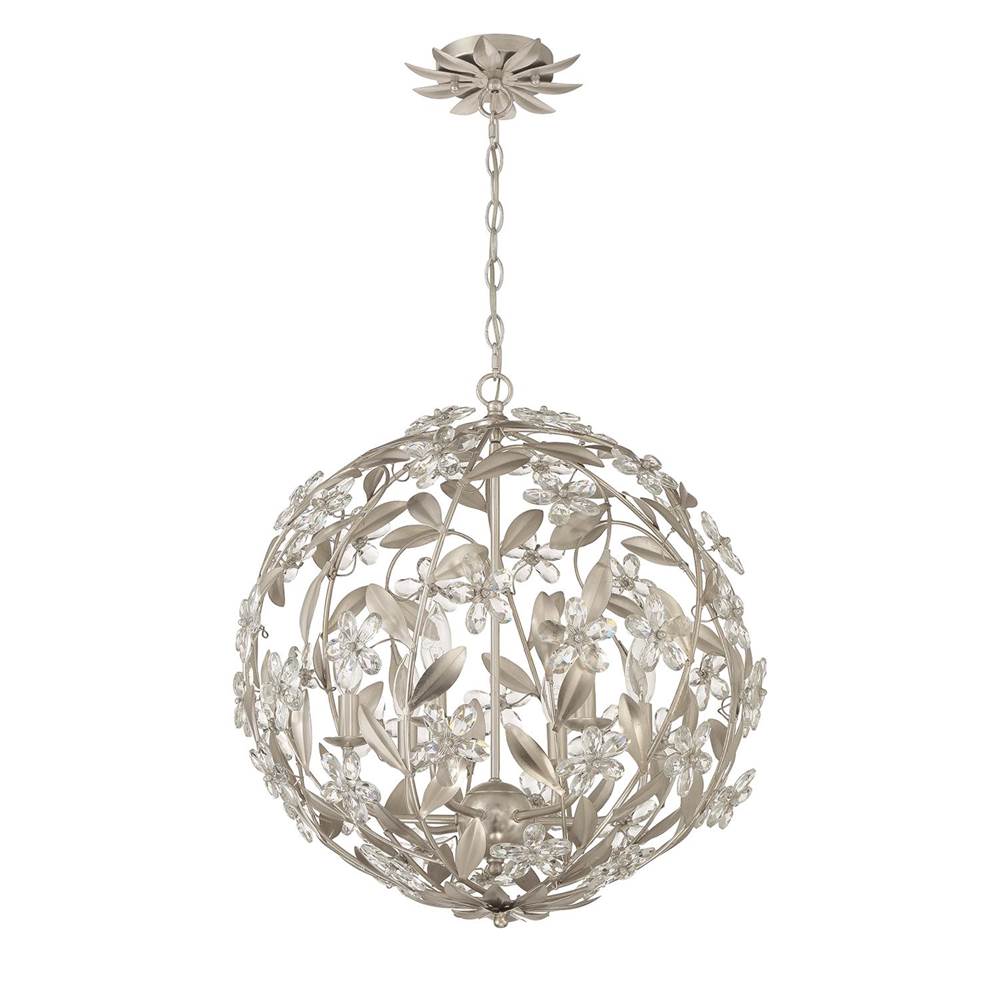 Crystorama Marselle 6 Light Antique Gold Pendant