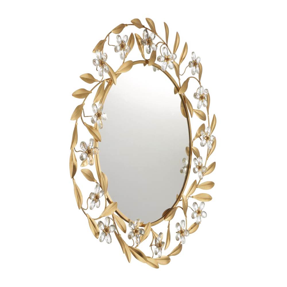 Crystorama Marselle 30'' Antique Gold Mirror