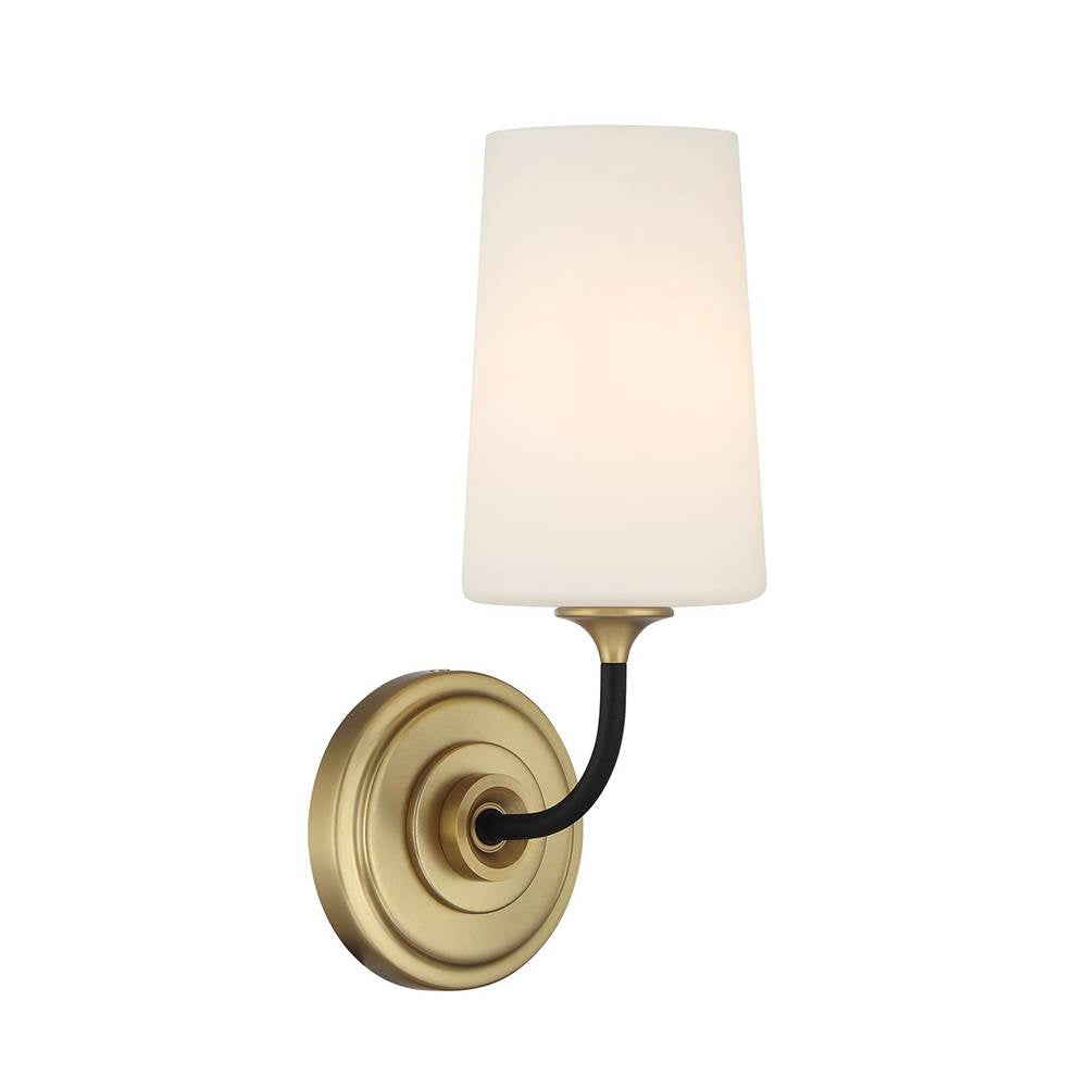 Crystorama NIL-70011-BF-MG Black Forged,Modern Gold Niles 1 Light Black Forged Plus Modern Gold Sconce Image 1
