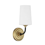 Crystorama Niles 1 Light Black Forged Plus Modern Gold Sconce