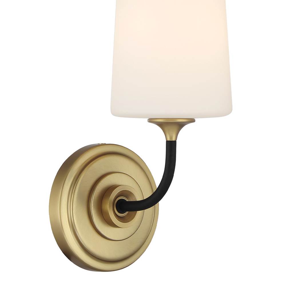 Crystorama NIL-70011-BF-MG Black Forged,Modern Gold Niles 1 Light Black Forged Plus Modern Gold Sconce Image 3