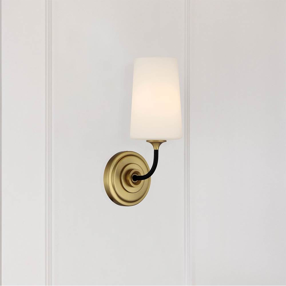 Crystorama NIL-70011-BF-MG Black Forged,Modern Gold Niles 1 Light Black Forged Plus Modern Gold Sconce Image 2