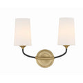 Crystorama NIL-70012-BF-MG Black Forged,Modern Gold Niles 2 Light Black Forged  Plus  Modern Gold Wall Mount Image 1