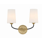 Crystorama NIL-70012-BF-MG Black Forged,Modern Gold Niles 2 Light Black Forged  Plus  Modern Gold Wall Mount Image 1