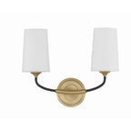 Crystorama Niles 2 Light Black Forged  Plus  Modern Gold Wall Mount