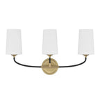 Crystorama Niles 3 Light Black Forged Plus Modern Gold Bathroom Vanity