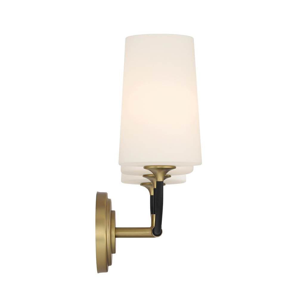 Crystorama NIL-70013-BF-MG Black Forged,Modern Gold Niles 3 Light Black Forged Plus Modern Gold Bathroom Vanity Image 4