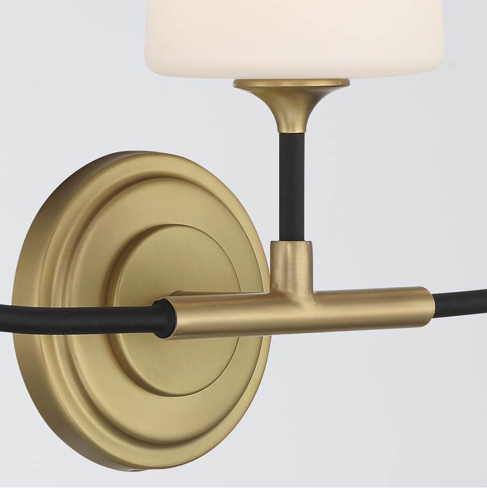 Crystorama NIL-70013-BF-MG Black Forged,Modern Gold Niles 3 Light Black Forged Plus Modern Gold Bathroom Vanity Image 3