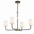 Crystorama NIL-70015-BF-MG Black Forged,Modern Gold Niles 4 Light Black Forged  Plus  Modern Gold Chandelier Image 1