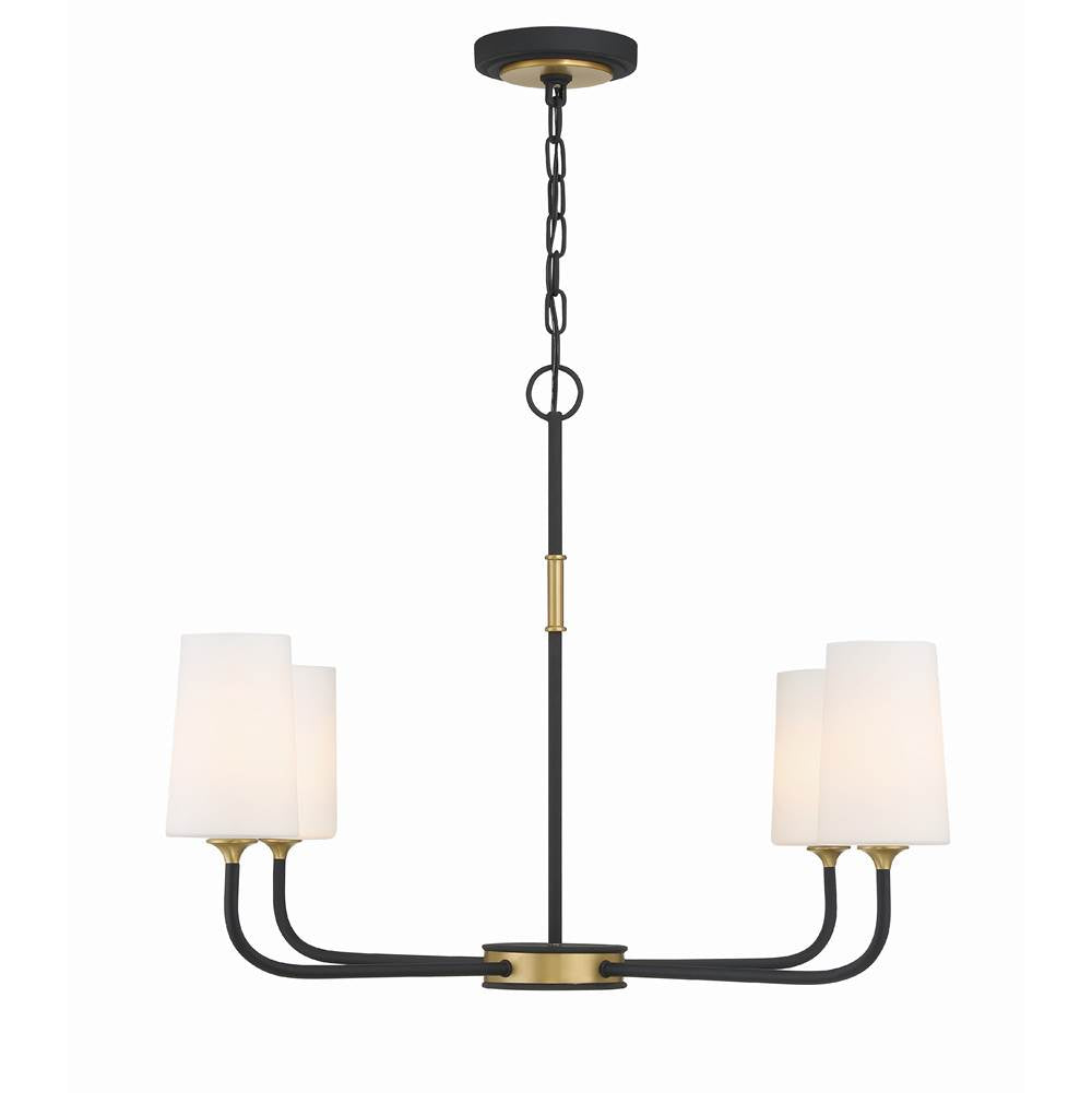 Crystorama NIL-70015-BF-MG Black Forged,Modern Gold Niles 4 Light Black Forged  Plus  Modern Gold Chandelier Image 6