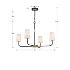 Crystorama NIL-70015-BF-MG Black Forged,Modern Gold Niles 4 Light Black Forged  Plus  Modern Gold Chandelier Image 2