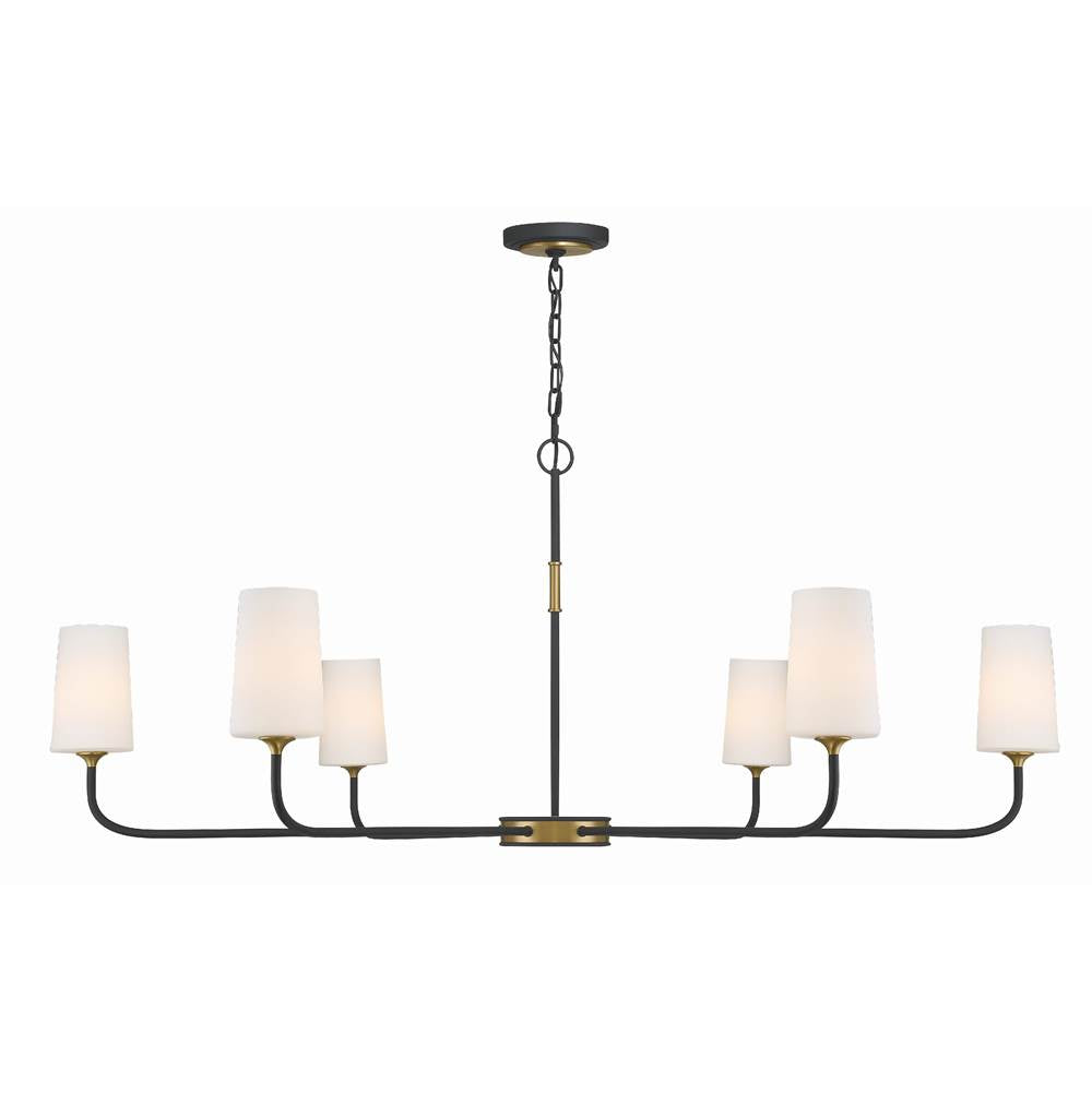 Crystorama NIL-70016-BF-MG Black Forged,Modern Gold Niles 6 Light Black Forged  Plus  Modern Gold Chandelier Image 8