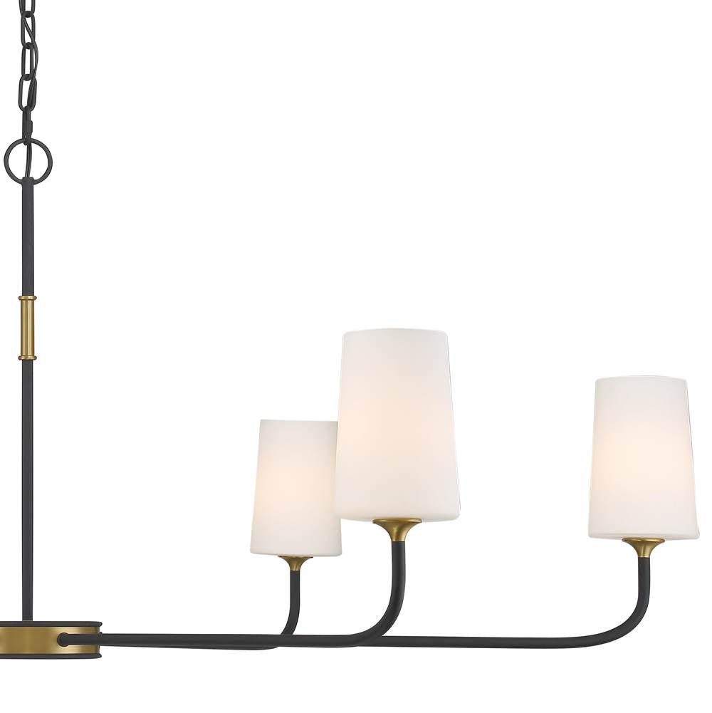 Crystorama NIL-70016-BF-MG Black Forged,Modern Gold Niles 6 Light Black Forged  Plus  Modern Gold Chandelier Image 6