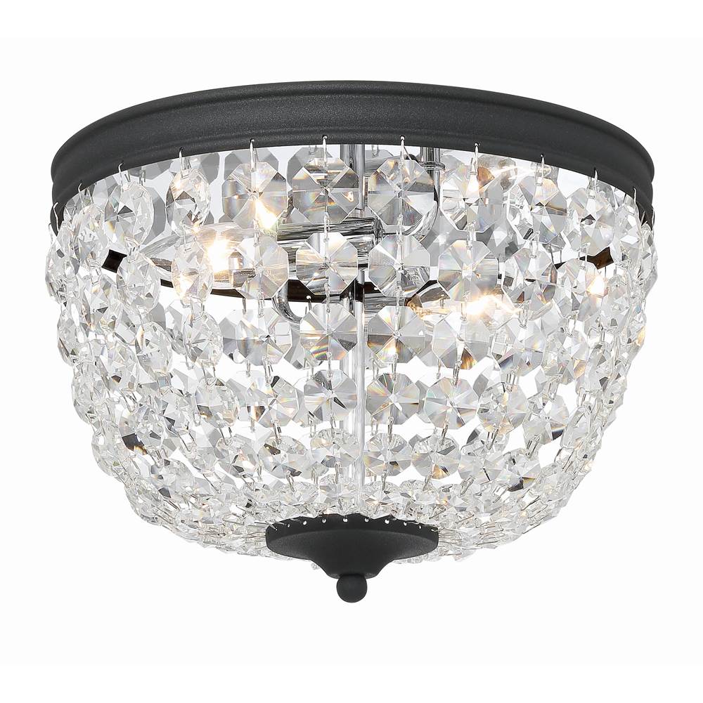 Crystorama Nola 2 Light Black Forged Ceiling Mount