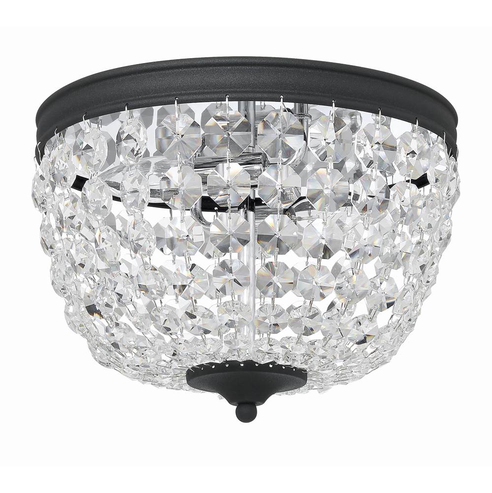 Crystorama NOL-312-BF-CL-MWP Black Forged Nola 2 Light Black Forged Ceiling Mount Image 5