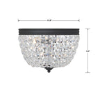 Crystorama NOL-312-BF-CL-MWP Black Forged Nola 2 Light Black Forged Ceiling Mount Image 2